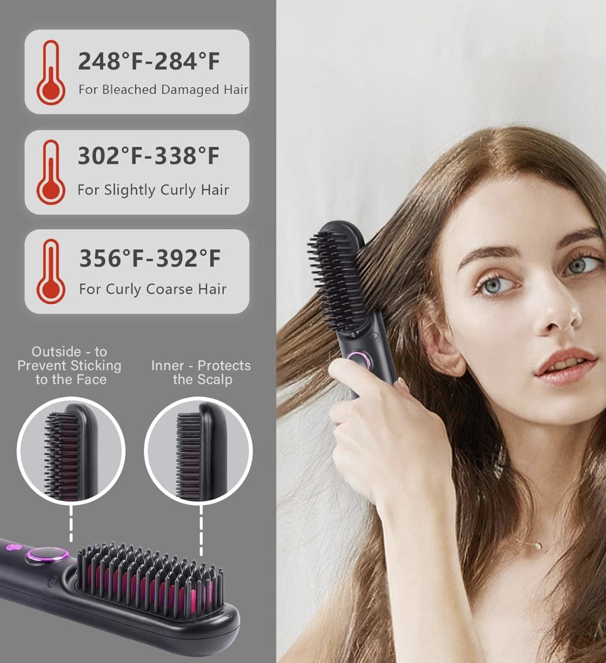 Draadloze haarborstel styling